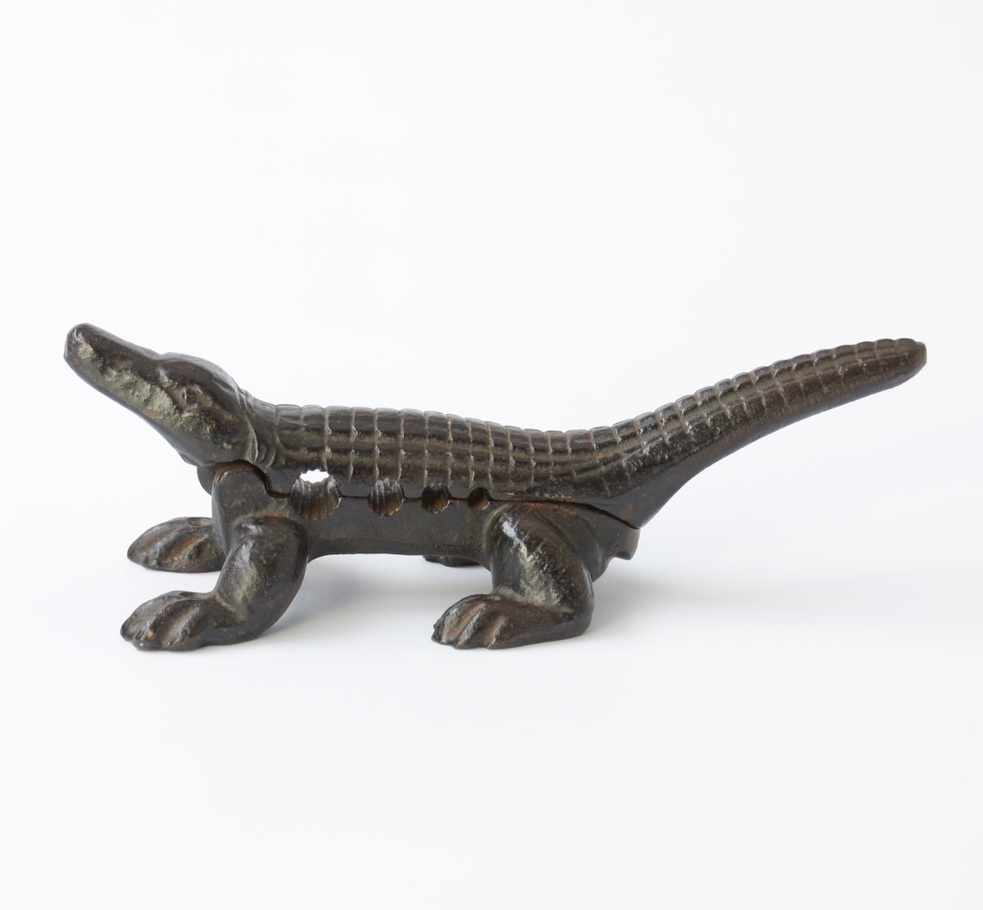 Antique Cast Iron Crocodile Cork Press - Vintage Design Point