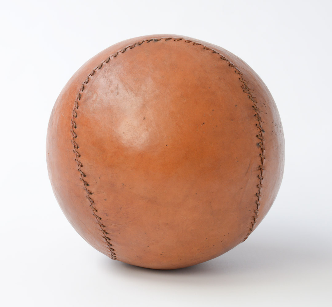 Rare Antique Leather Medicine Ball - Vintage Design Point