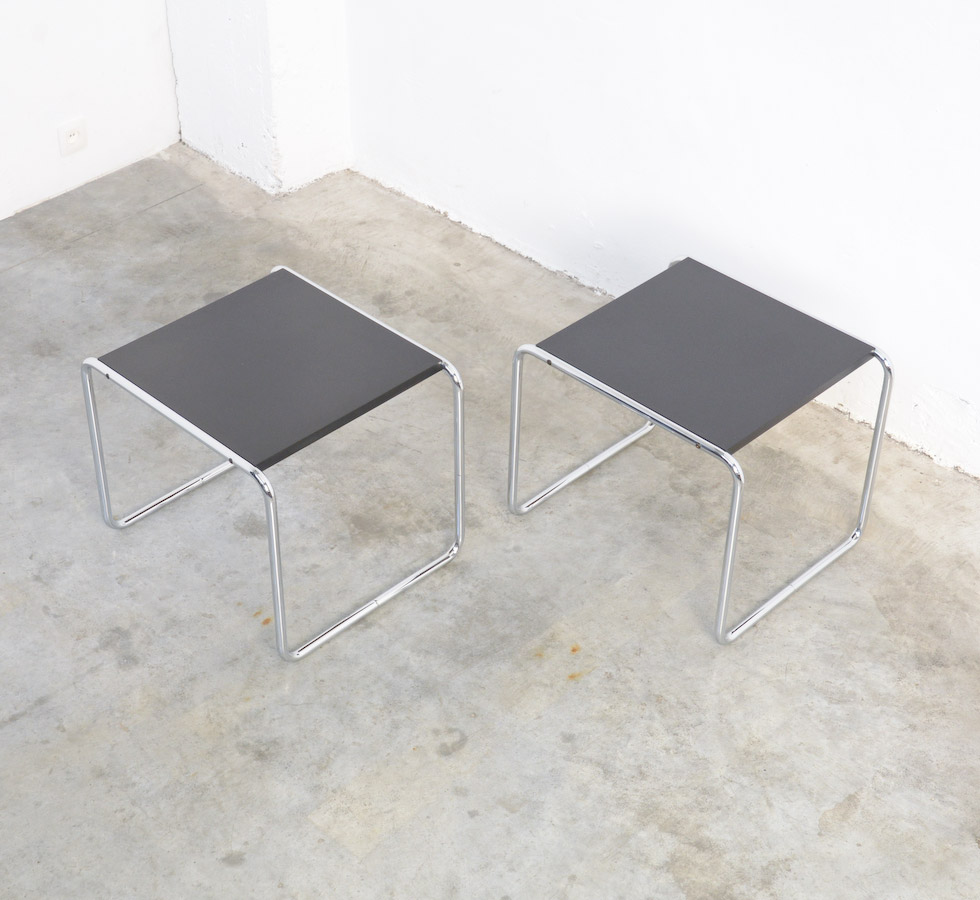 Pair of Laccio Side Tables by Marcel Breuer for Gavina Vintage