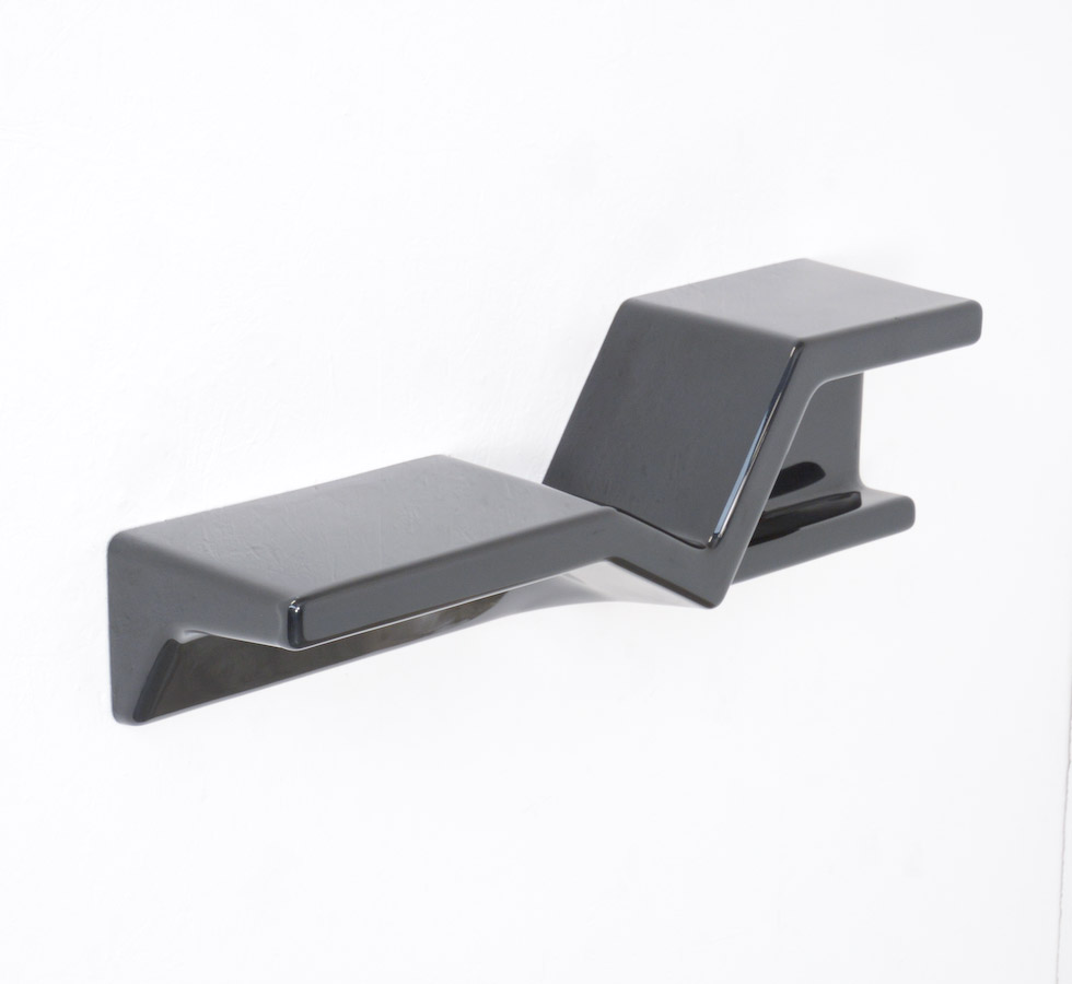 Sculptural Black Plastic Floating Shelf by Nani Prina - Vintage Design ...