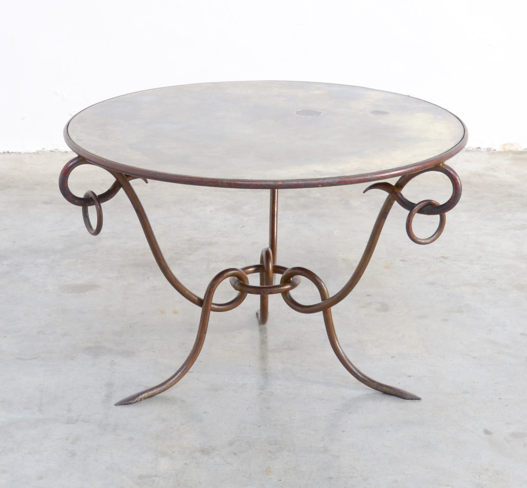 Gilded Iron Coffee Table by René Drouet - Vintage Design Point