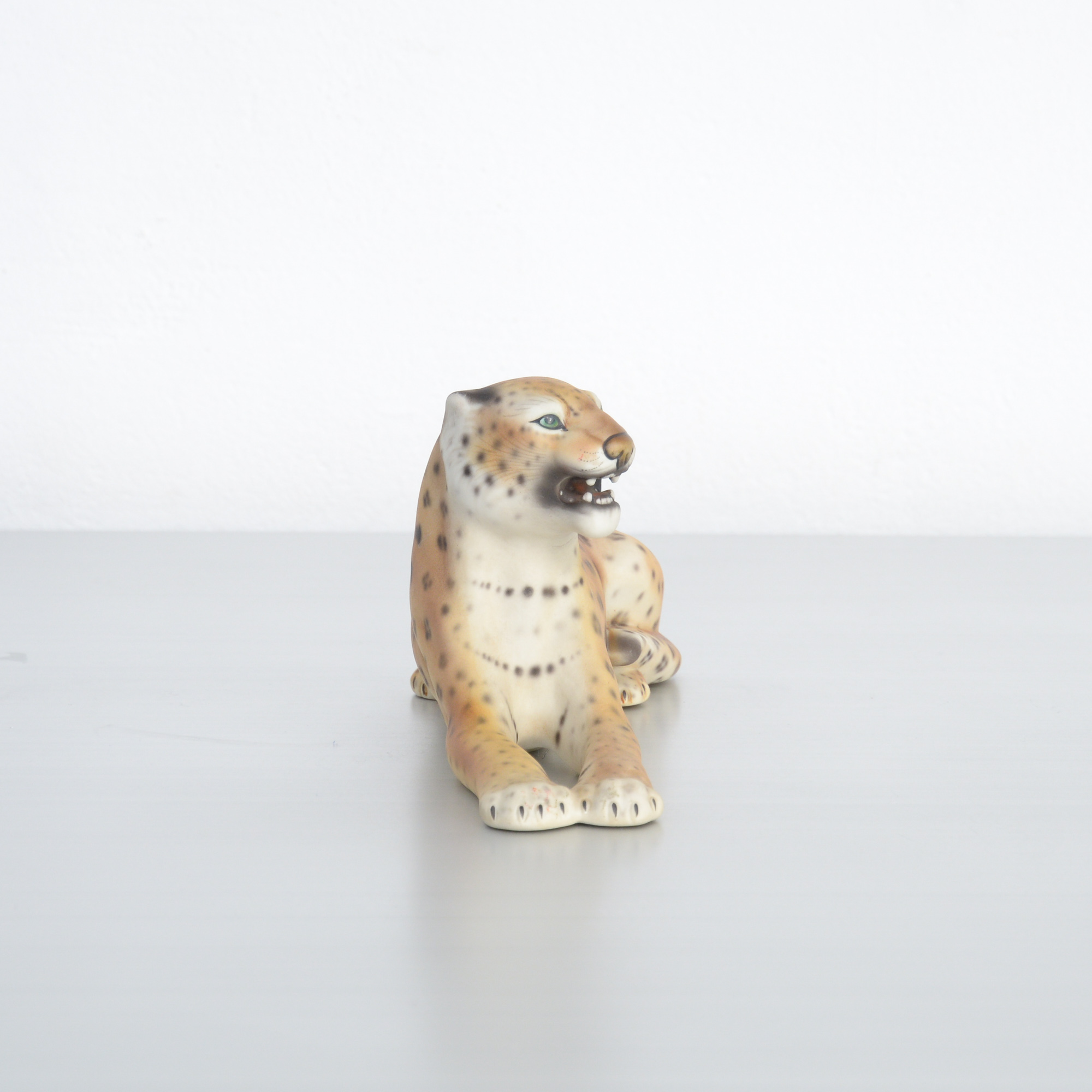 Small Porcelain Leopard Sculpture, Italy - Vintage Design Point