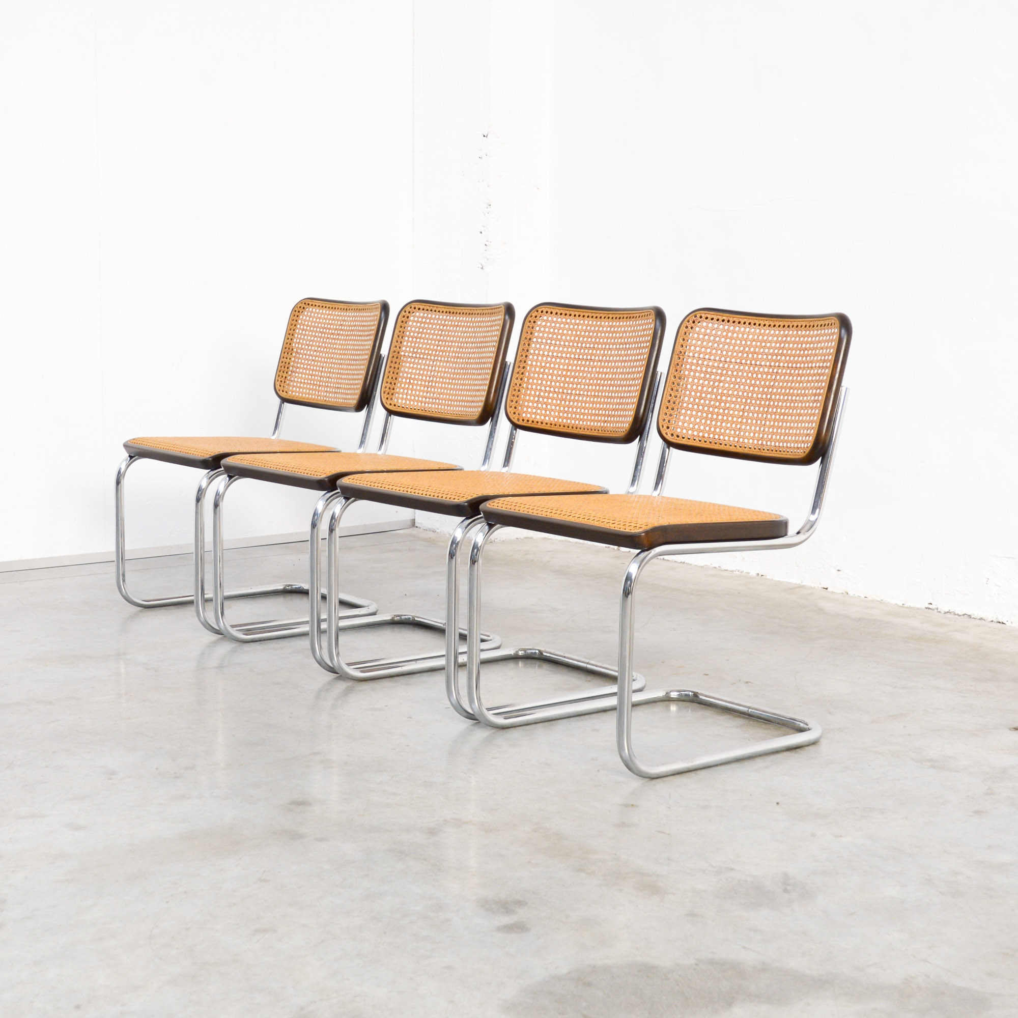 Set of 4 Bauhaus Cesca Chairs by Marcel Breuer for Thonet