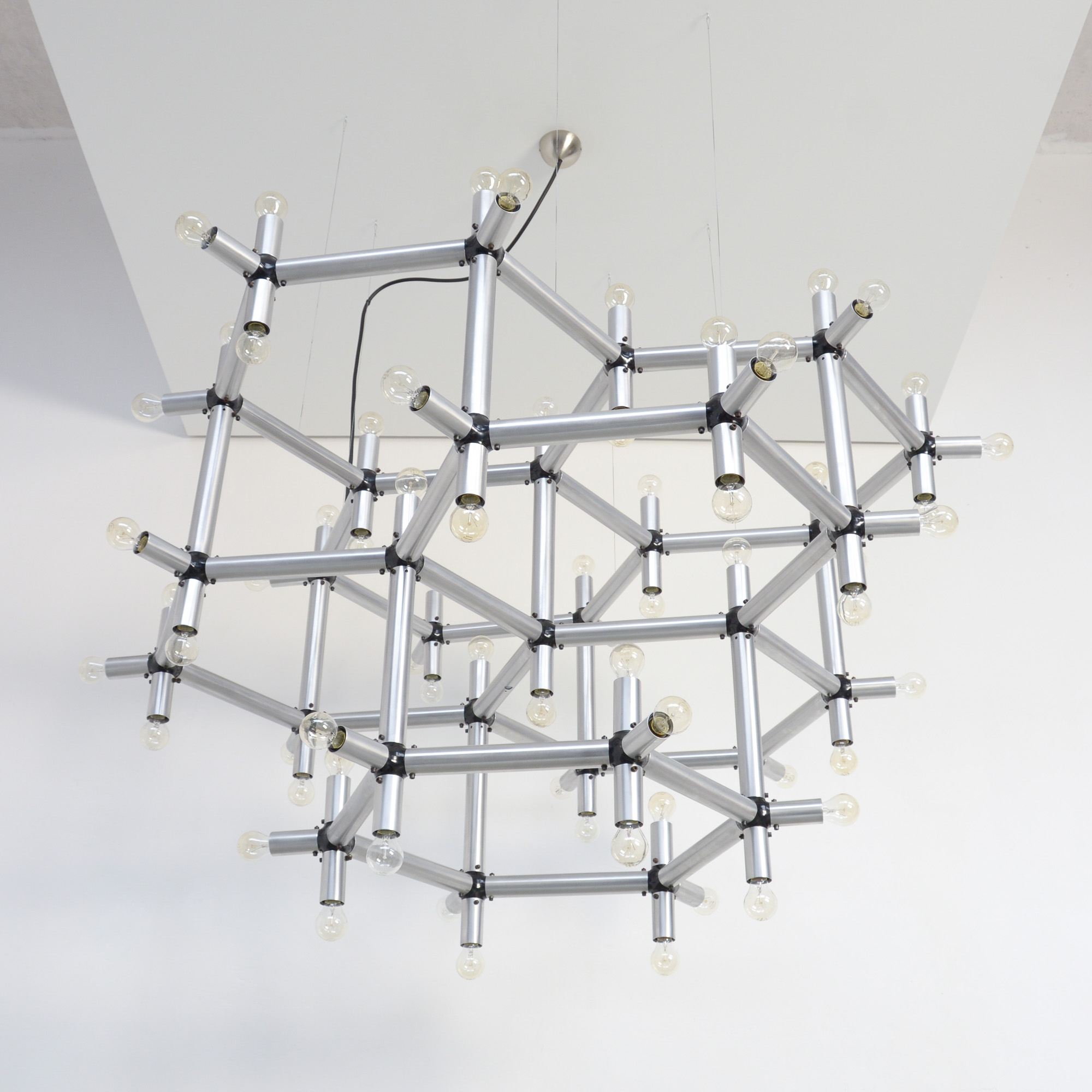 Impressive Hexagonal Chandelier by Robert Haussmann for Swiss Lamps ...