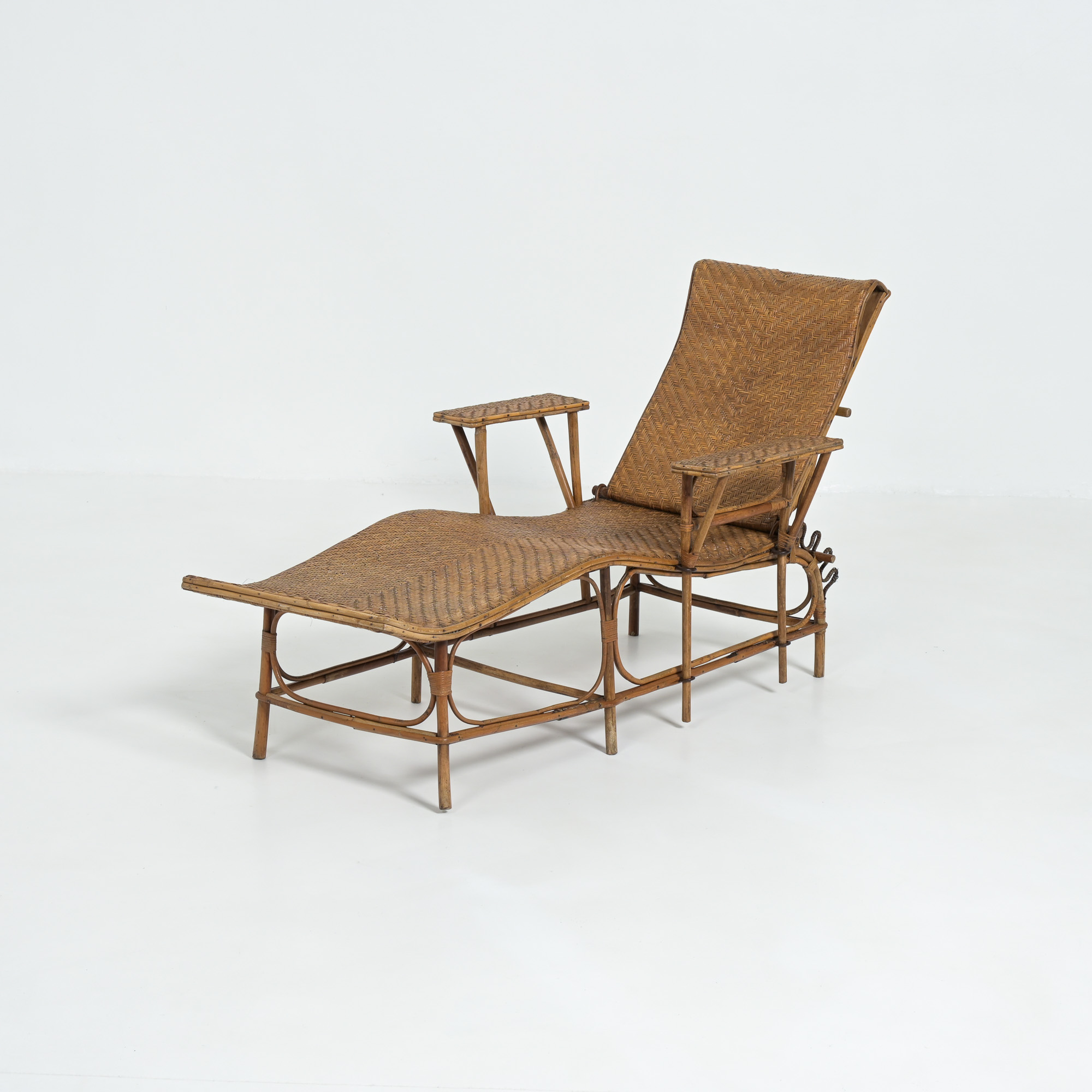 French Art Deco Rattan Lounge Chair - Vintage Design Point